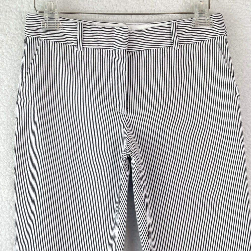Talbots Hampshire Ankle Pants 4P Navy White Pinstripe Slim Leg Cotton Stretch